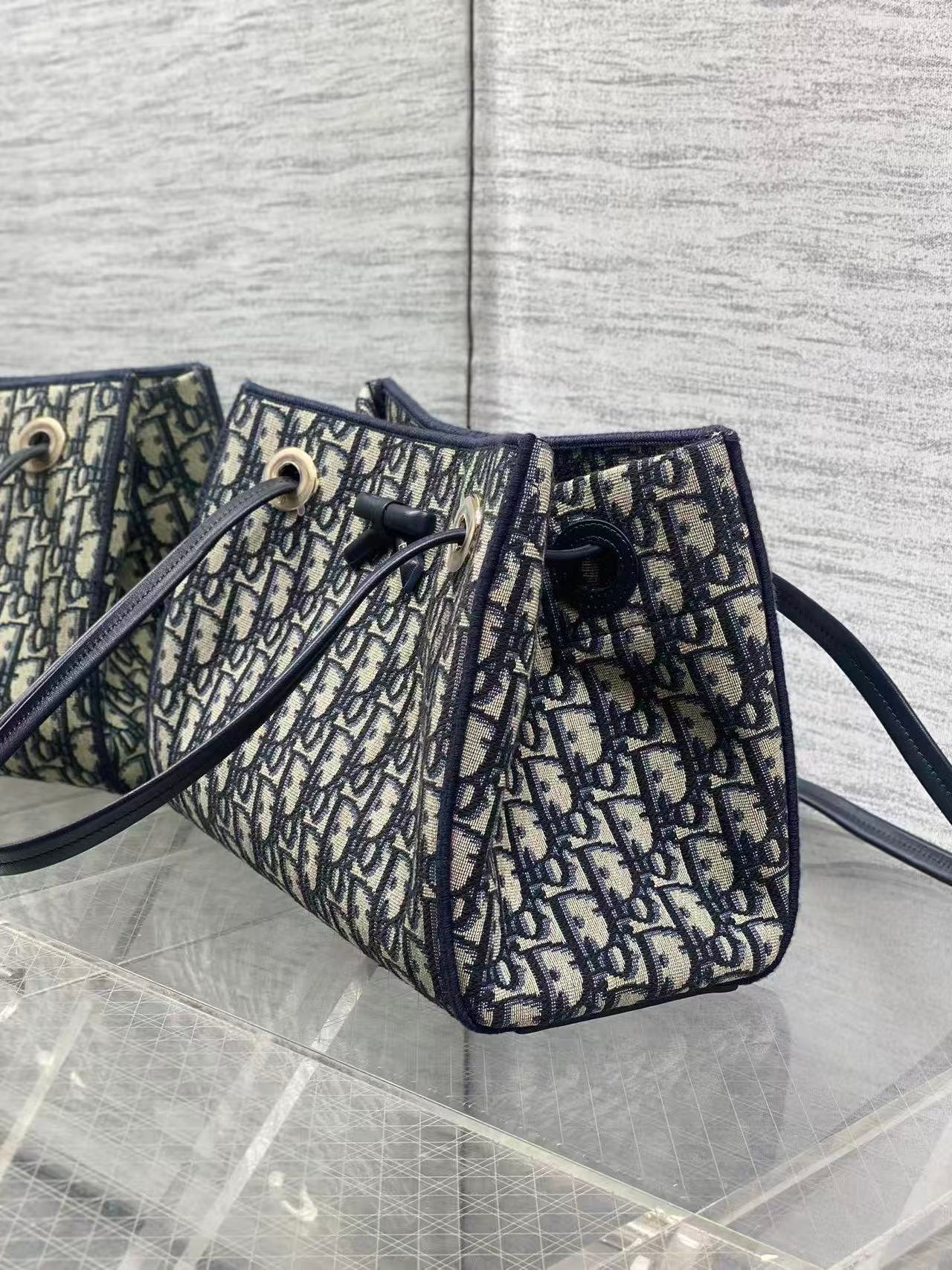 Dior Oblique Bow Jacquard Canvas Medium Tote Bag - Image 9