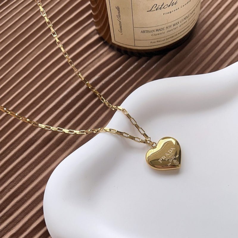 Prada Style Heart Necklace