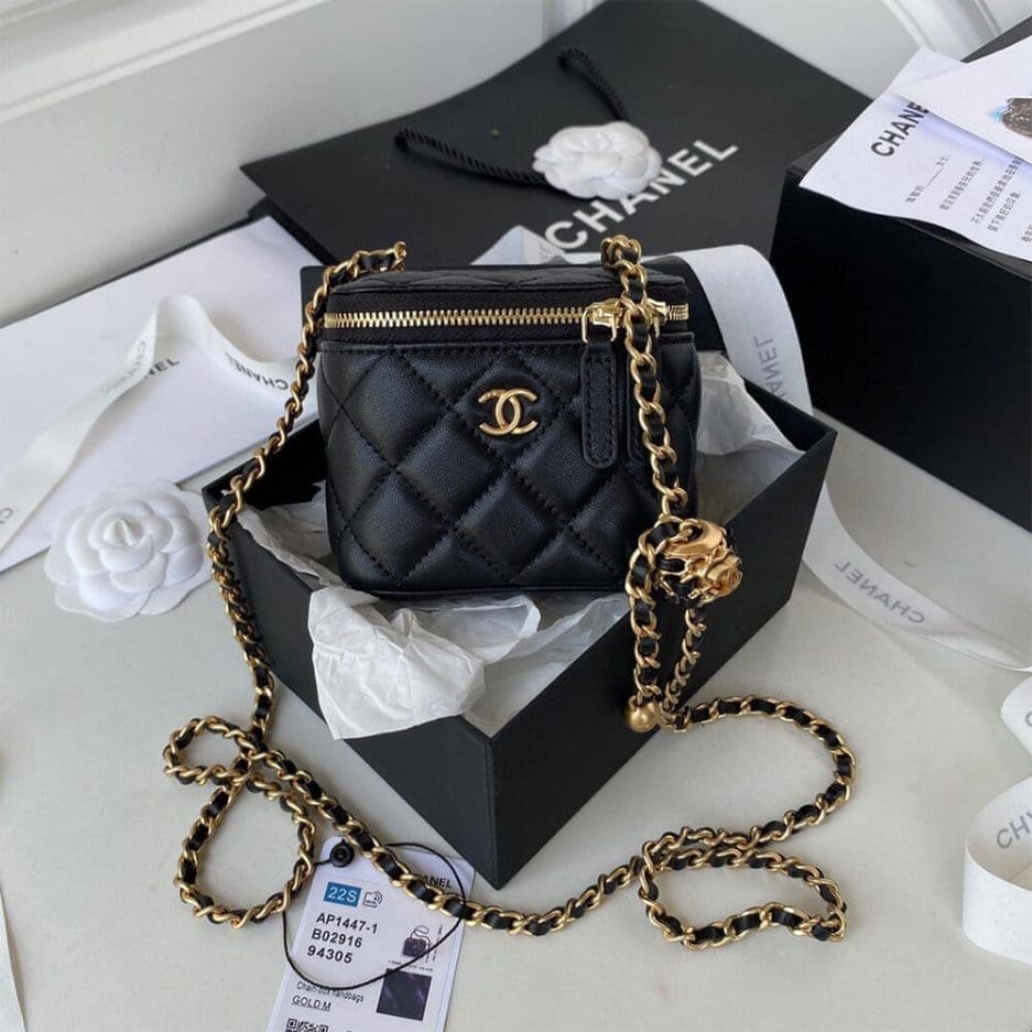 Alternative view of Chanel Vanity Lambskin Chain Bag (Black Ball)