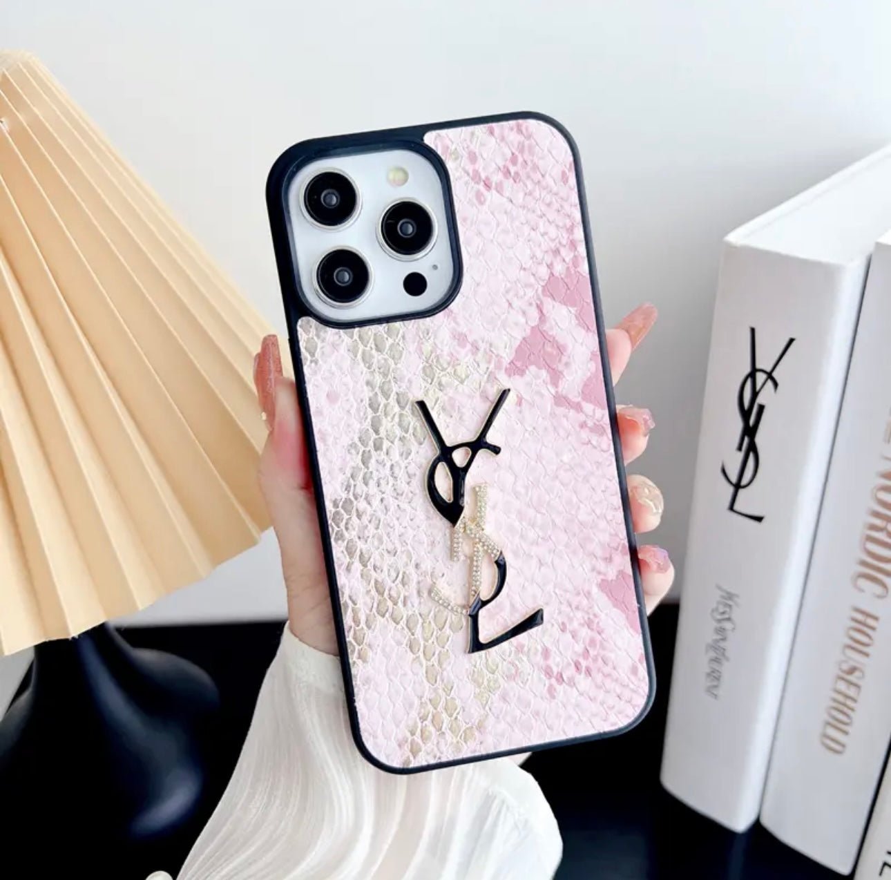 YSL Snake Print Textured iPhone Case