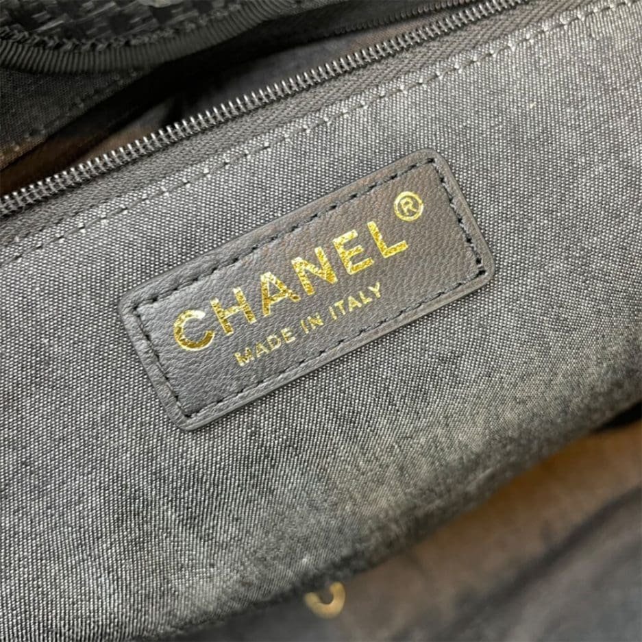 Chanel Deauville Straw Calfskin Tote (Medium) - Image 7