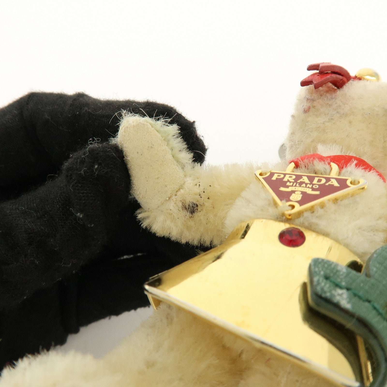 Prada Plush Material Red Bear Keychain - Image 15