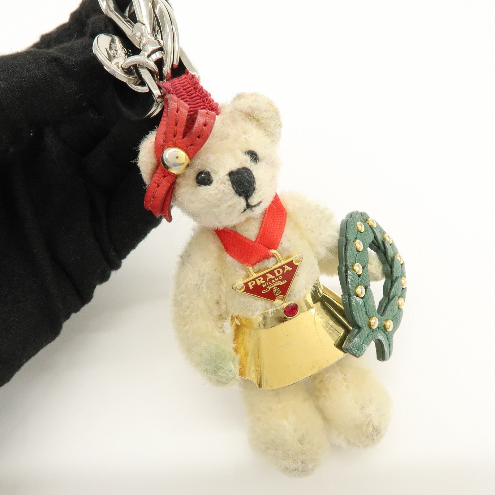 Prada Plush Material Red Bear Keychain - Image 5
