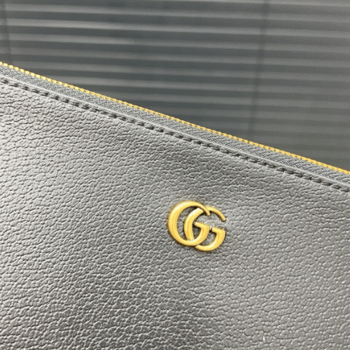 Gucci GG Black Leather Clutch Bag - Image 3