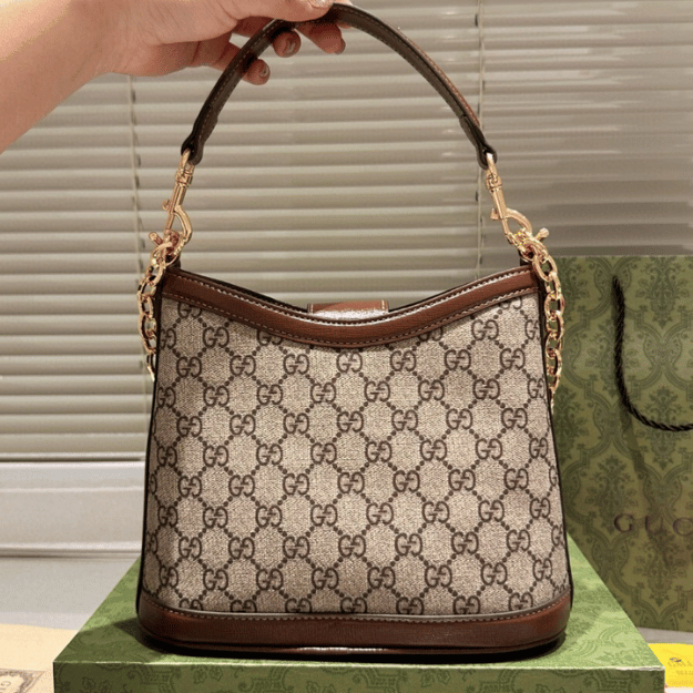 Gucci Ophidia Small Bucket Bag Gg Canvas 9.8 Inches - Image 3