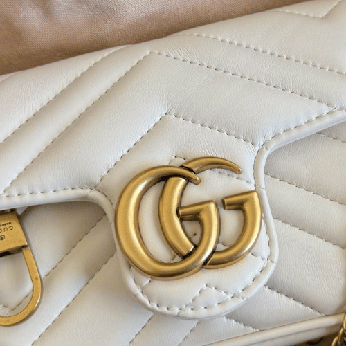 Gucci Gg Marmont Mini Matelass?? Shoulder Bag White 6.5 Inches - Image 3