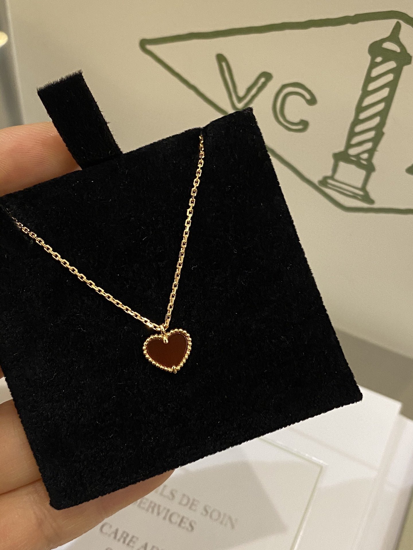 VCA Limited Mini Heart Red Gold Necklace - Image 6