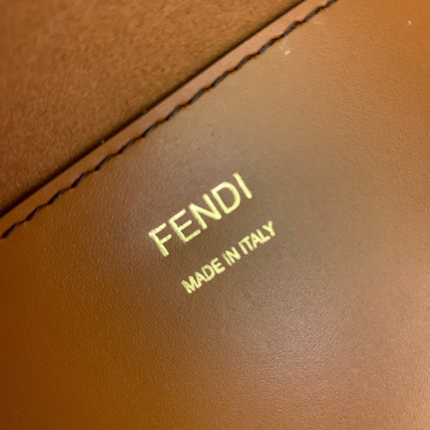 Fendi Shine 40 Carrot Orange Embossed Calfskin Tote - Image 3