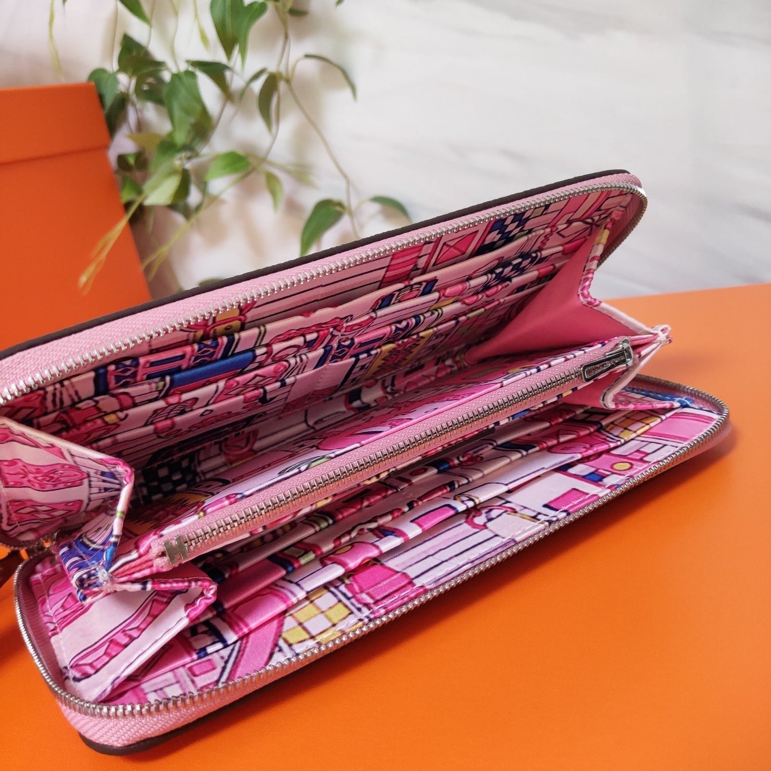 HERMES Zipper Wallet 20 Light Pink Epsom - Image 9