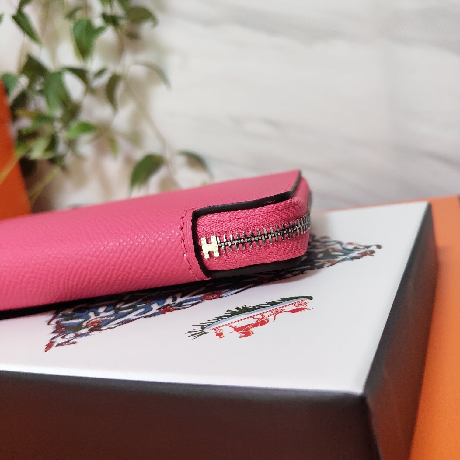 Hermès Epsom Pink Zip Around Wallet - Image 4
