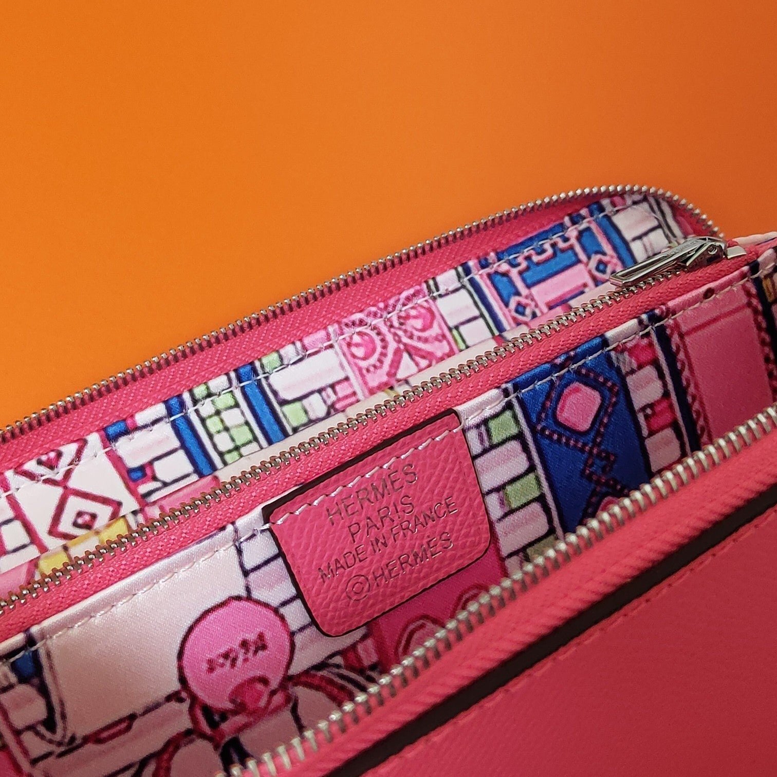 Hermès Epsom Pink Zip Around Wallet - Image 8