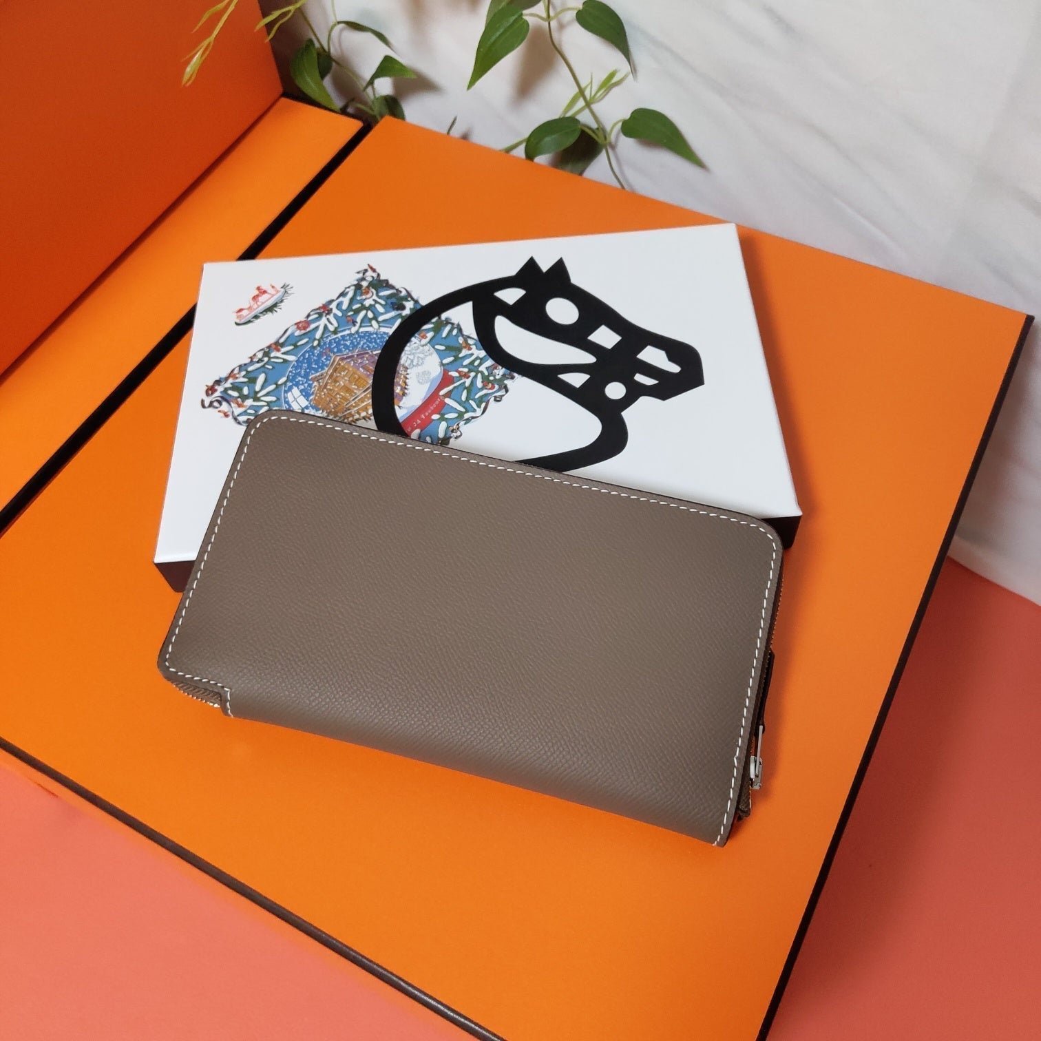 Alternative view of HERMES Zipper Wallet 20 Brown Epsom