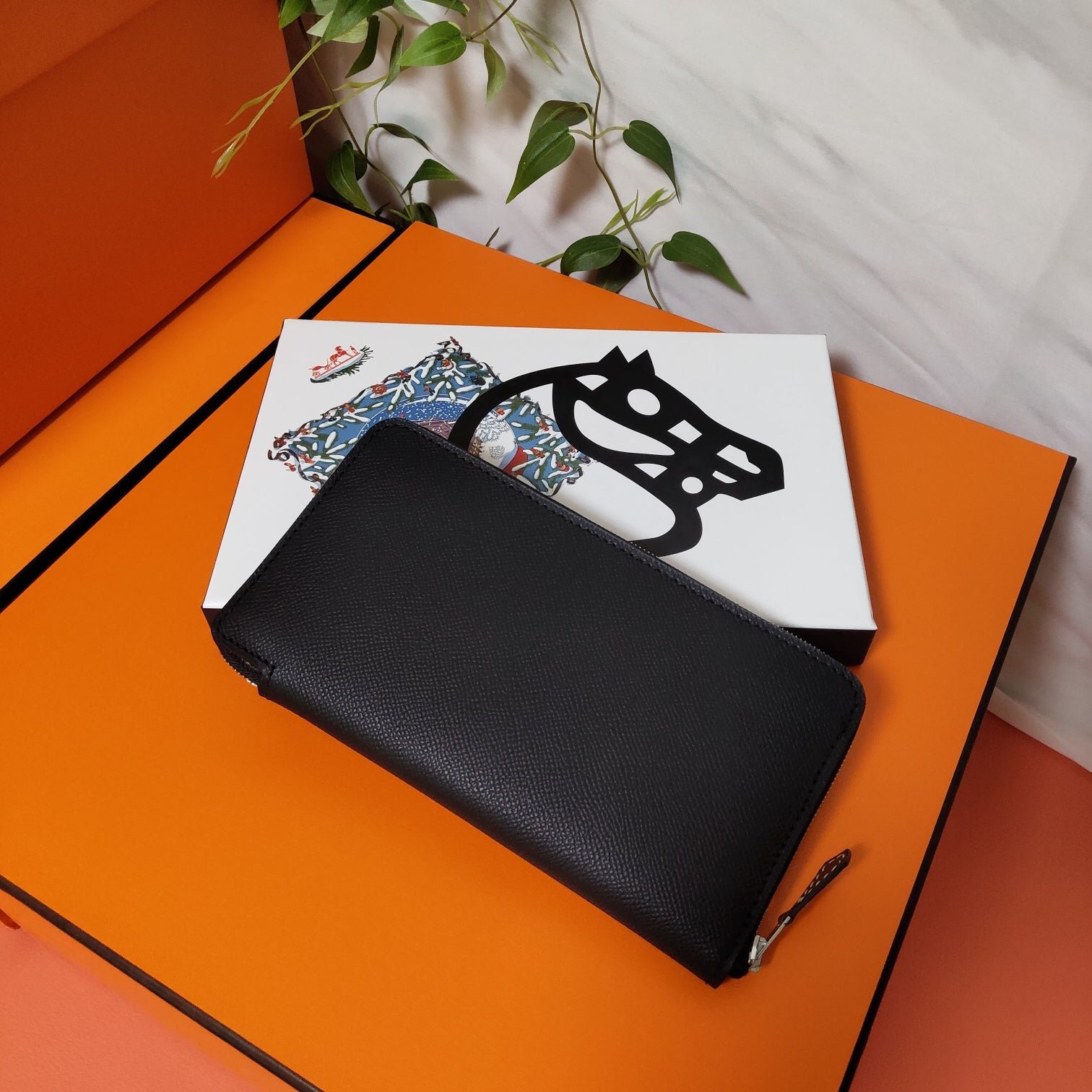 Alternative view of HERMES Zipper Wallet 20 Black Epsom