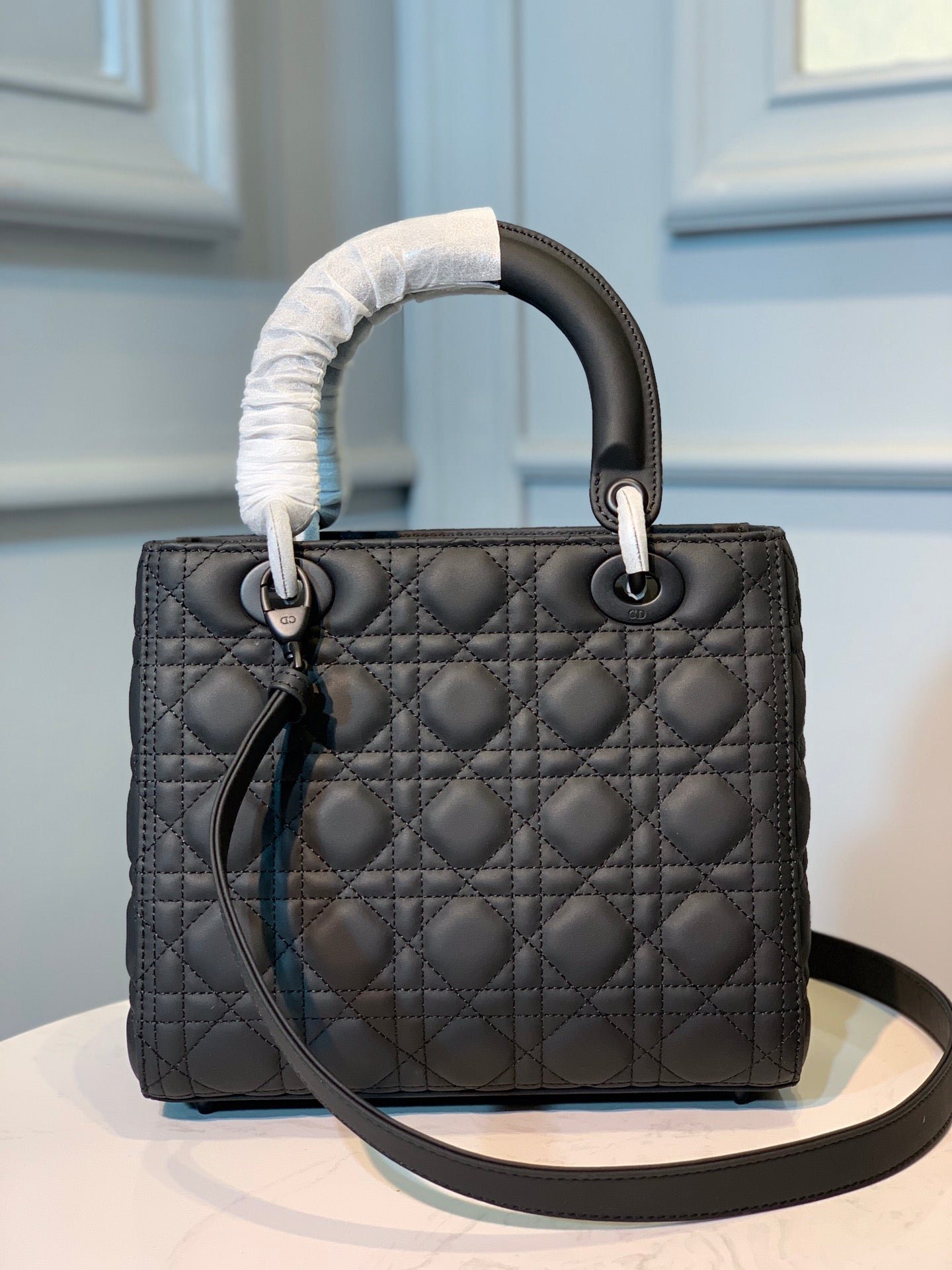 Alternative view of Dior Medium Lady 24 Black Calfskin Black Hardware