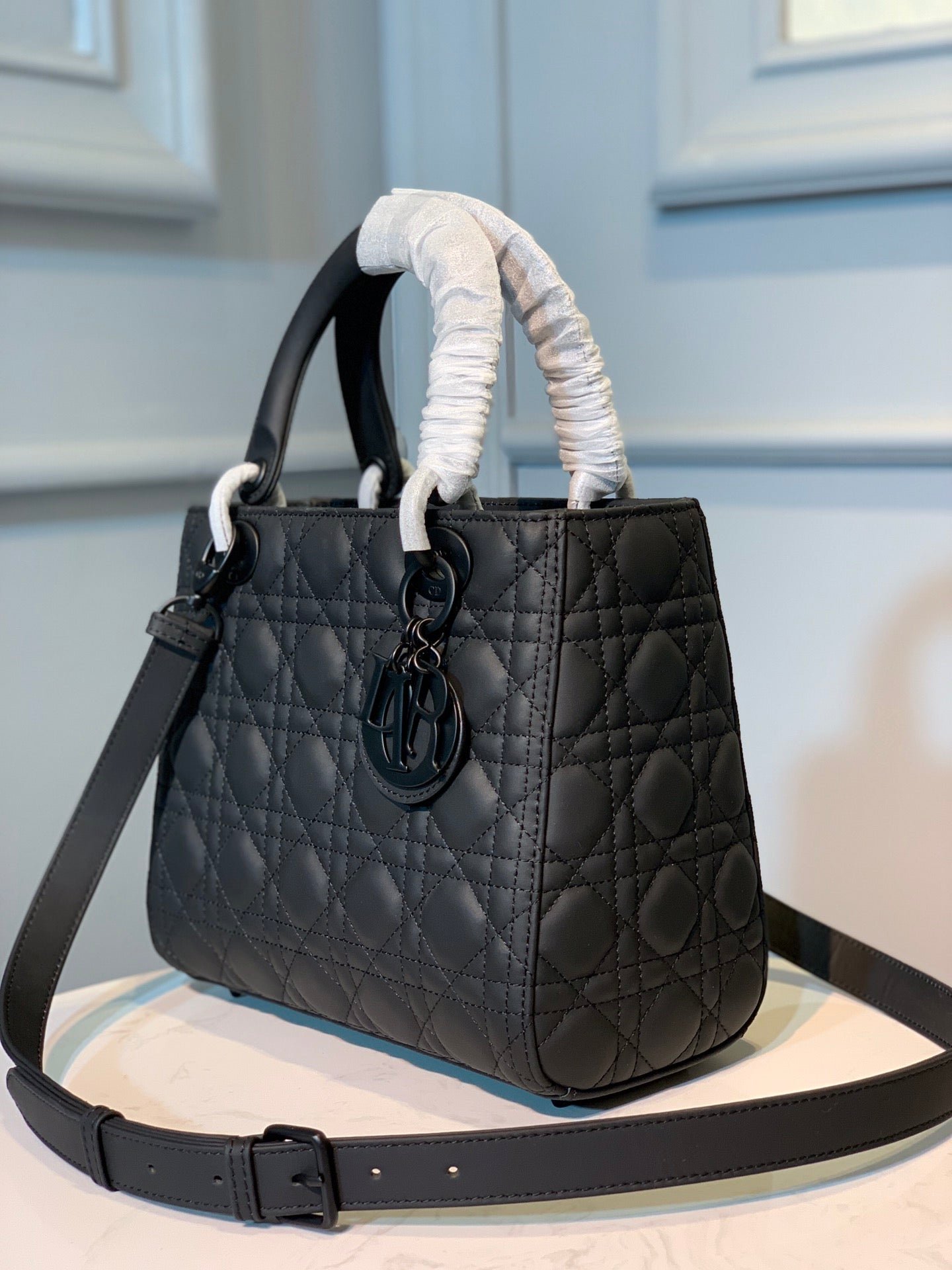 Dior Medium Lady 24 Black Calfskin Black Hardware - Image 6