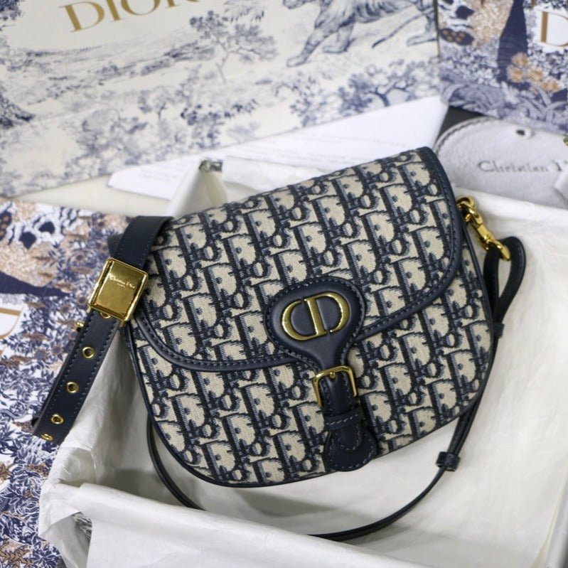 Dior Medium Bobby 22cm Blue Oblique Canvas Bag