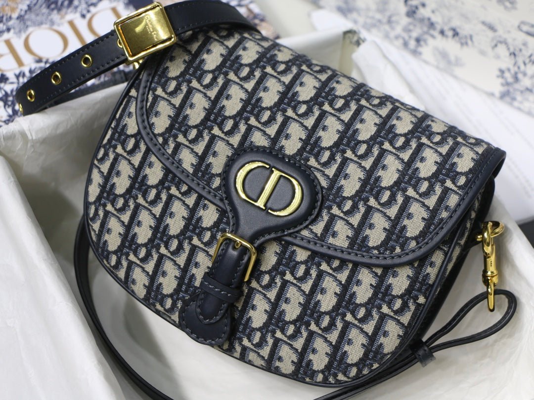 Dior Medium Bobby 22cm Blue Oblique Canvas Bag - Image 8