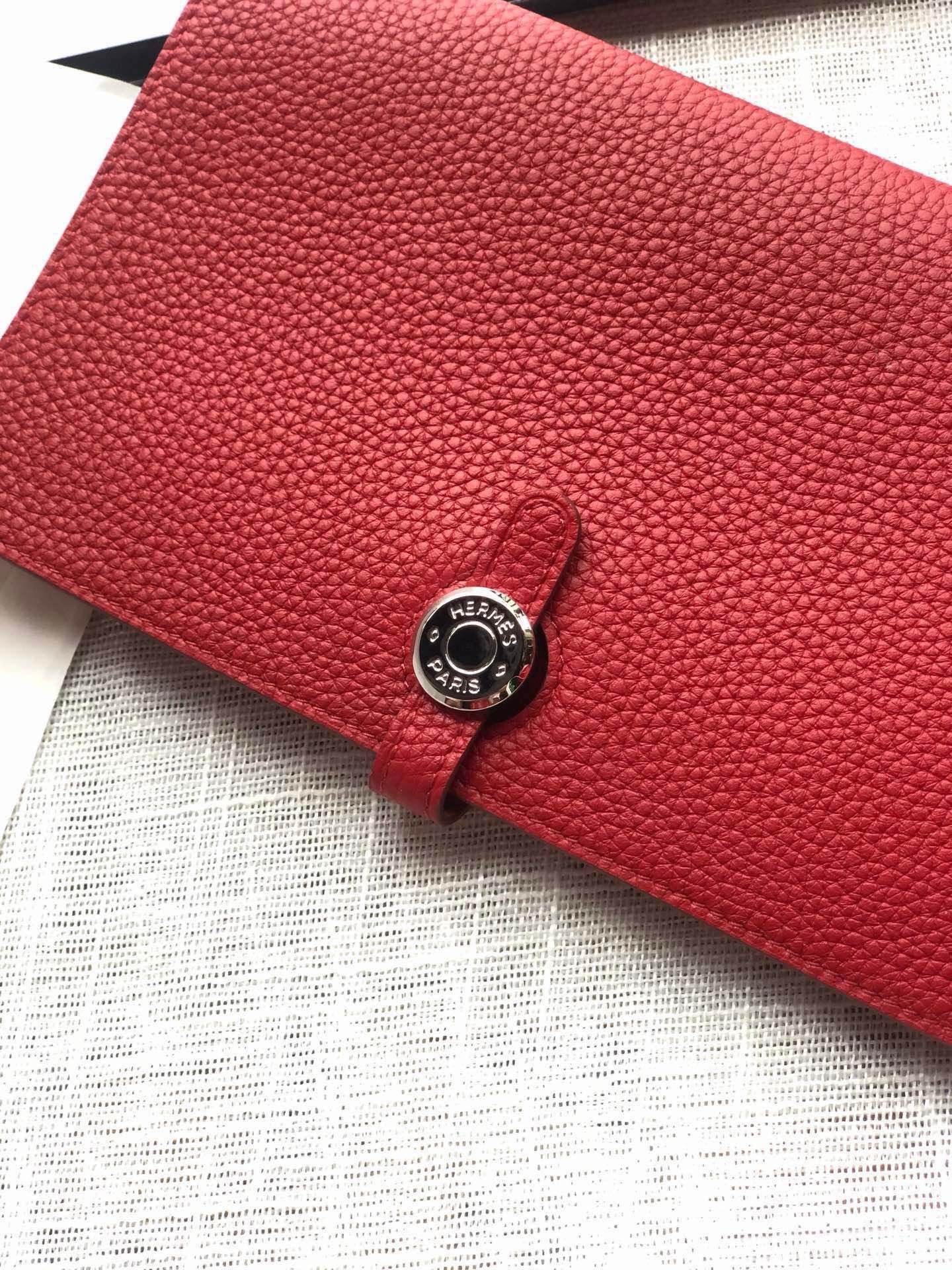 HERMES Dogon Wallet 20 Red Togo Shw - Image 4