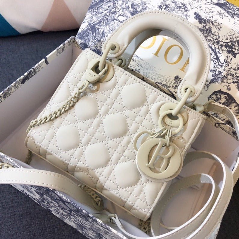 Dior Mini Lady 17 White Calfskin Handbag