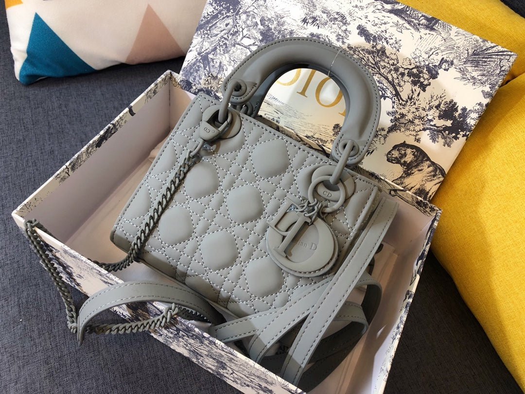 Alternative view of Dior Mini Lady 17 Grey Calfskin Handbag