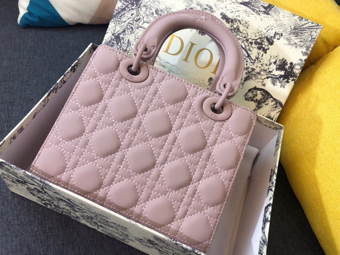 Dior Medium Lady 20 Light Pink Calfskin Handbag - Image 3