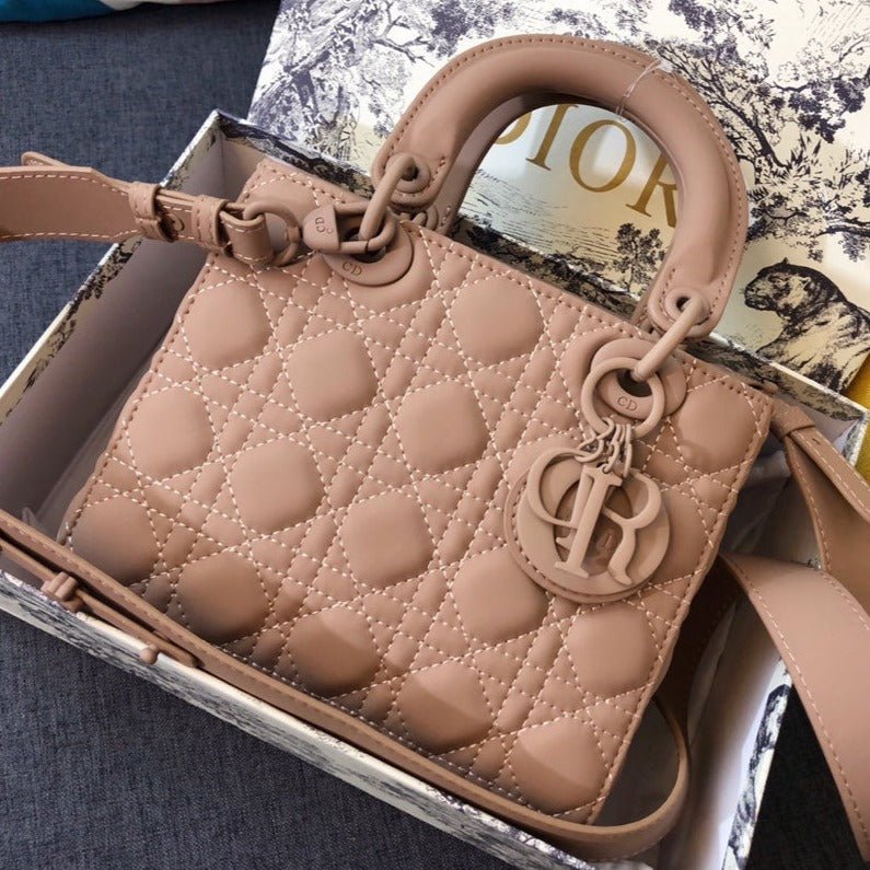 Dior Medium Lady 20 Camel Brown Calfskin Handbag