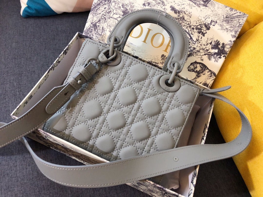 Alternative view of Dior Medium Lady 20 Grey Calfskin Handbag