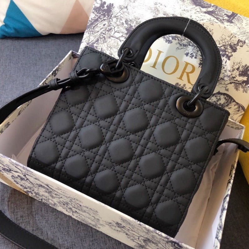 Dior Lady 20 Black Calfskin Handbag