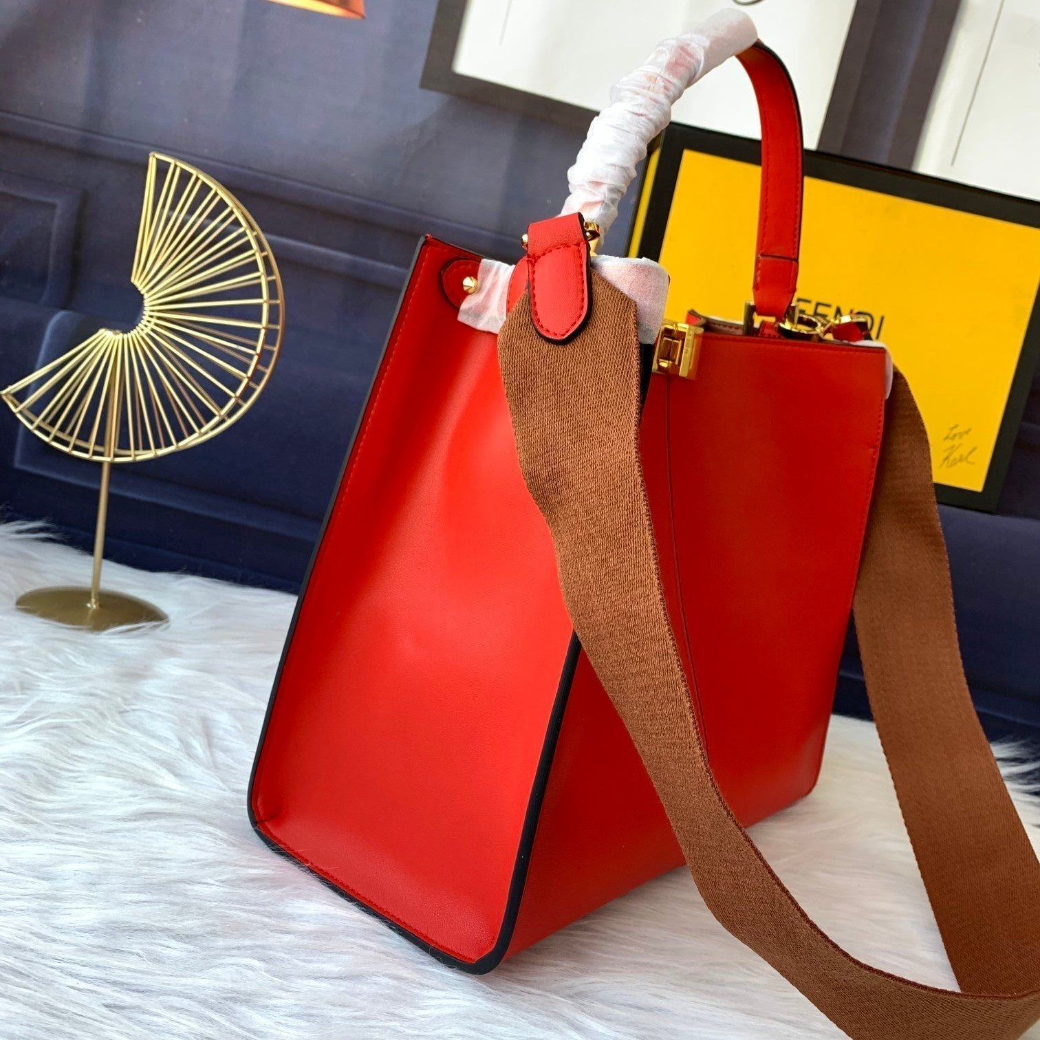 Fendi Peekaboo X-lite Medium 30cm Red Lambskin - Image 3