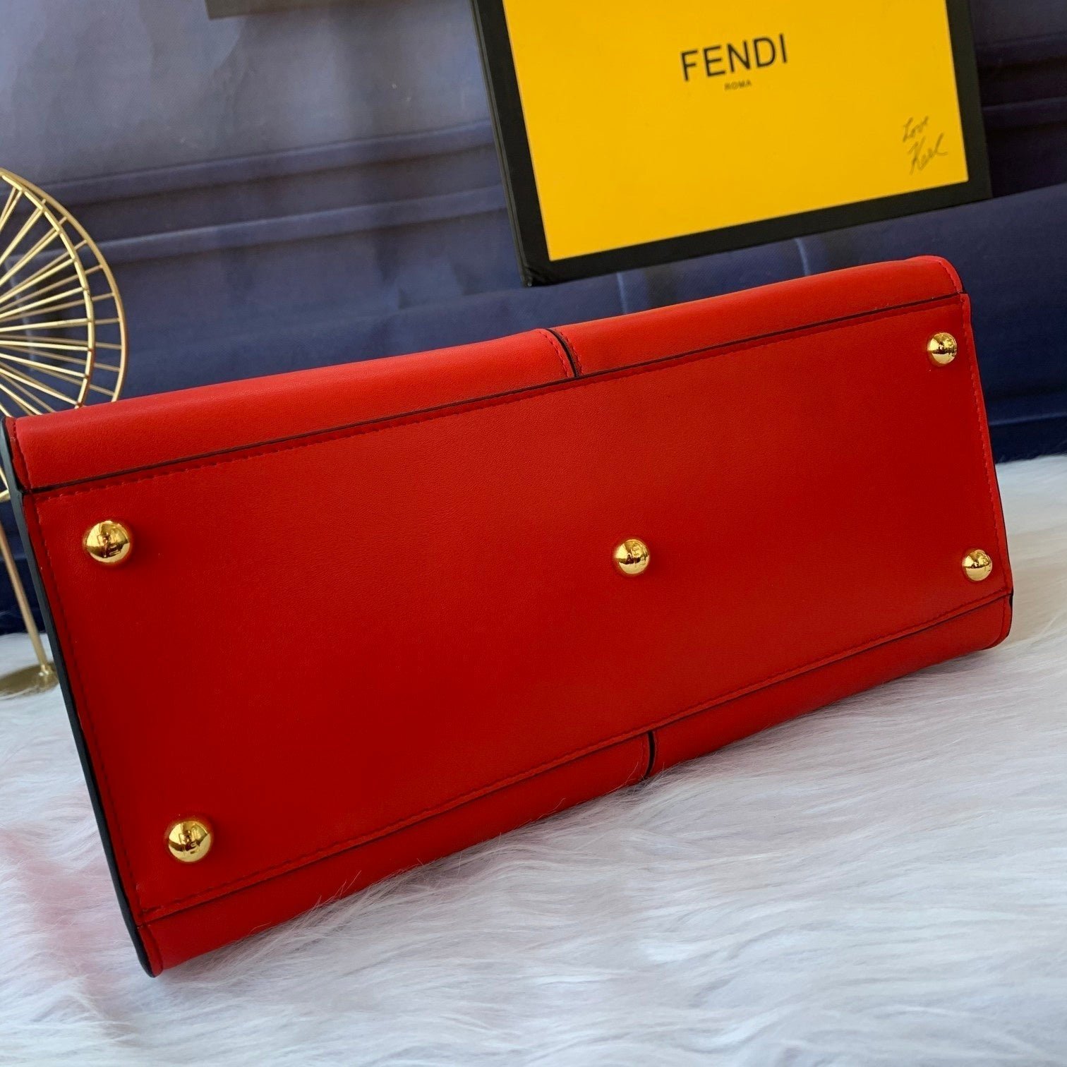 Fendi Peekaboo X-lite Medium 30cm Red Lambskin - Image 4