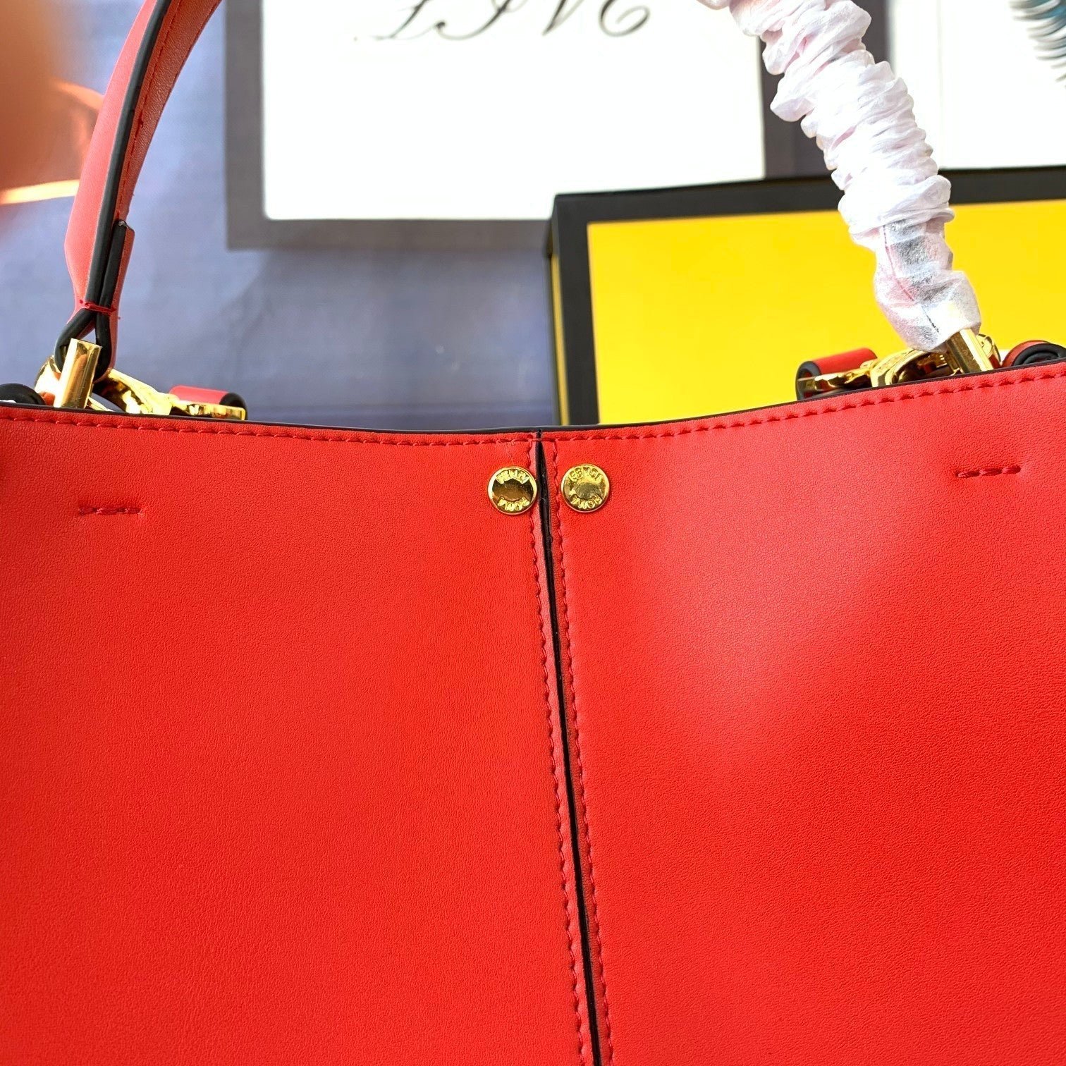 Fendi Peekaboo X-lite Medium 30cm Red Lambskin - Image 6