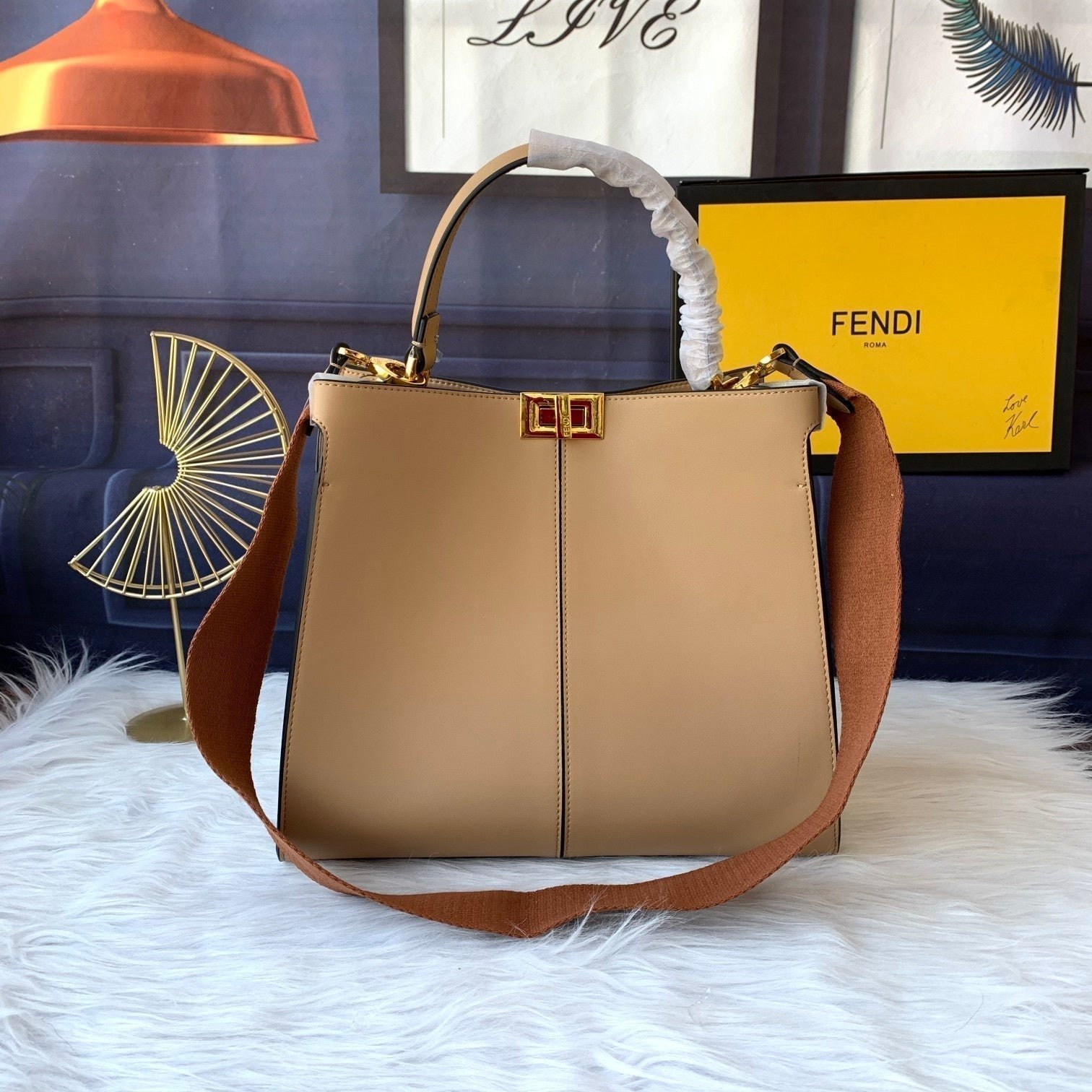 Fendi Peekaboo X-lite Medium 30cm Brown Lambskin