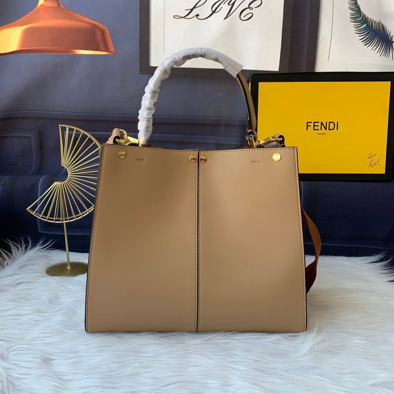 Alternative view of Fendi Peekaboo X-lite Medium 30cm Brown Lambskin