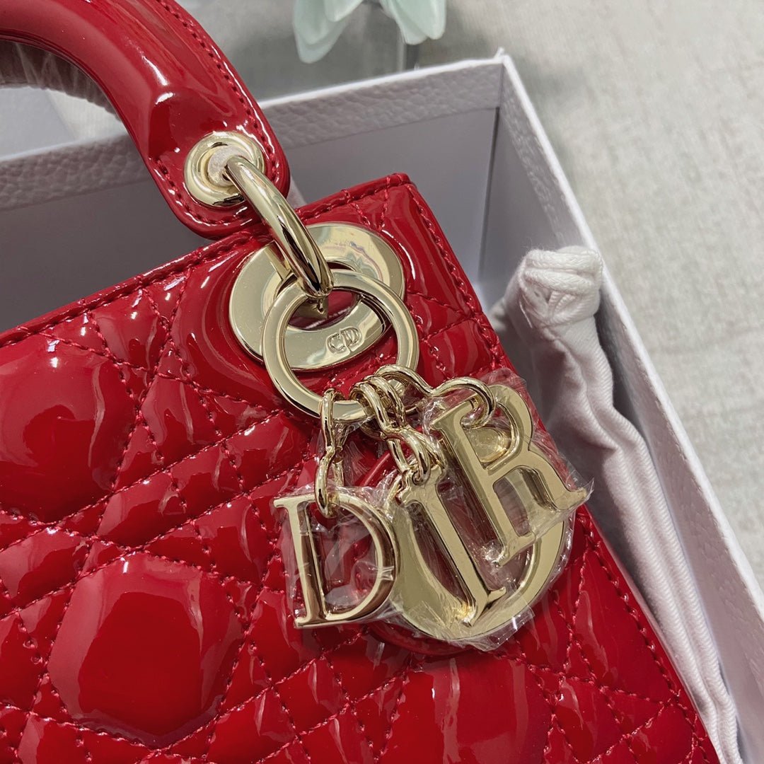 Alternative view of Dior Mini Lady Red Patent Calfskin Quilted Bag