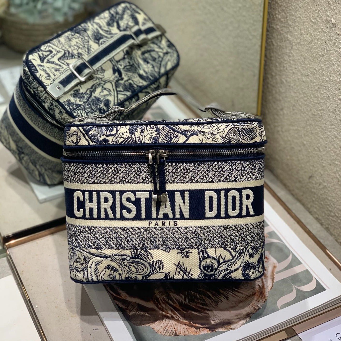 Alternative view of Dior Vanity 25 Blue Jungle Canvas Makeup Bag