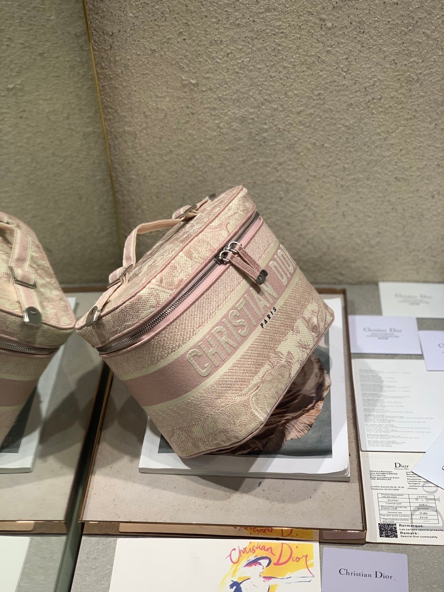 Dior Vanity Series Peach Pink Oblique Jacquard Bag - Image 4