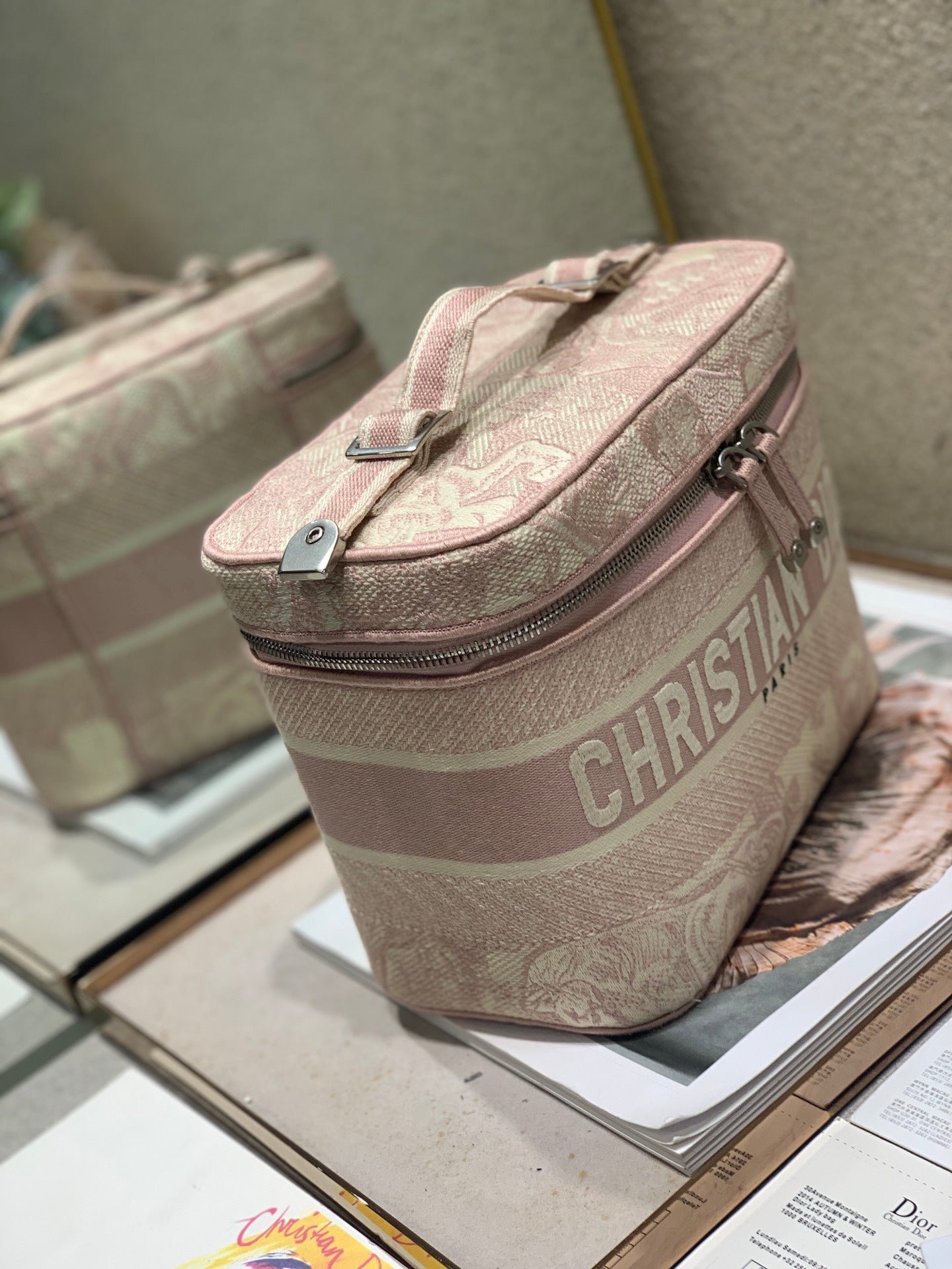 Alternative view of Dior Vanity Series Peach Pink Oblique Jacquard Bag