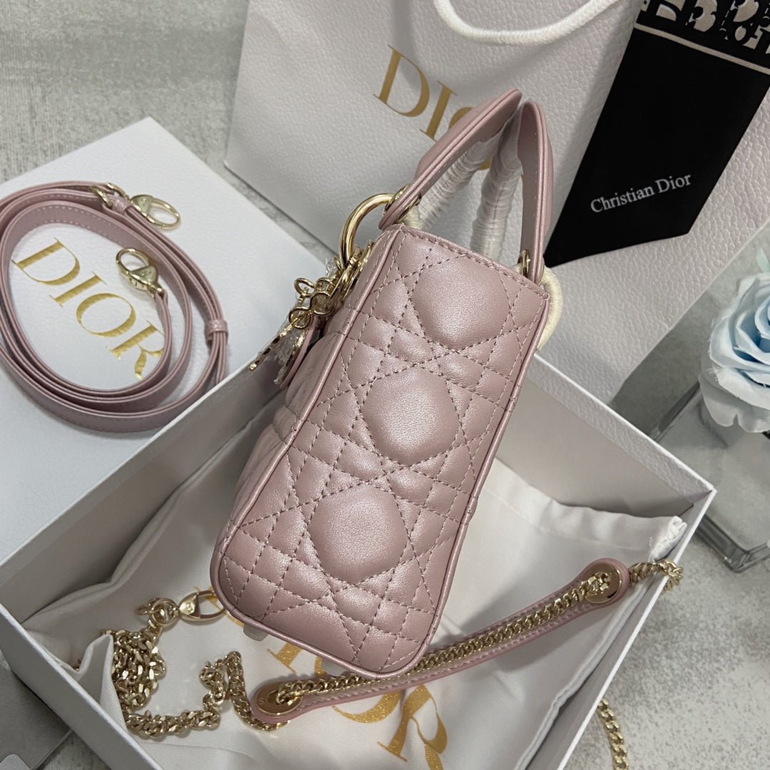Dior Mini Lady Fresh Pink Quilted Bag - Image 5
