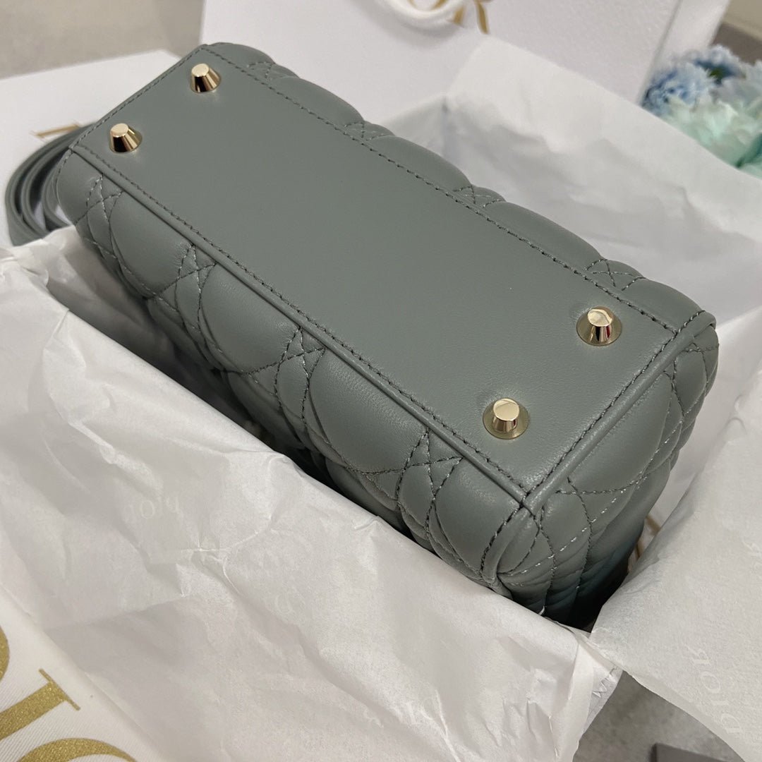 Alternative view of Dior Mini Lady Rock Gray Lambskin Quilted Handbag