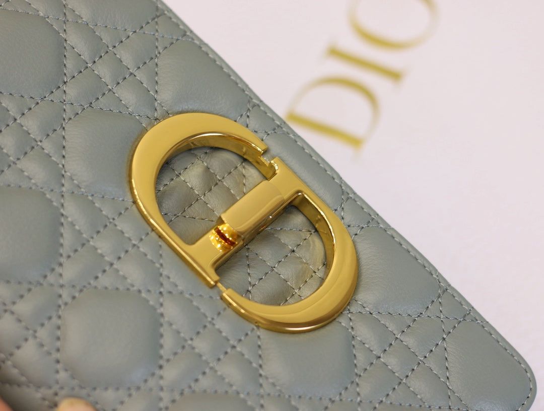 Dior Caro Mini Light Blue Calfskin CD Twist Lock Bag - Image 9