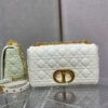 Dior Medium Caro White Calfskin Cannage Flap Bag