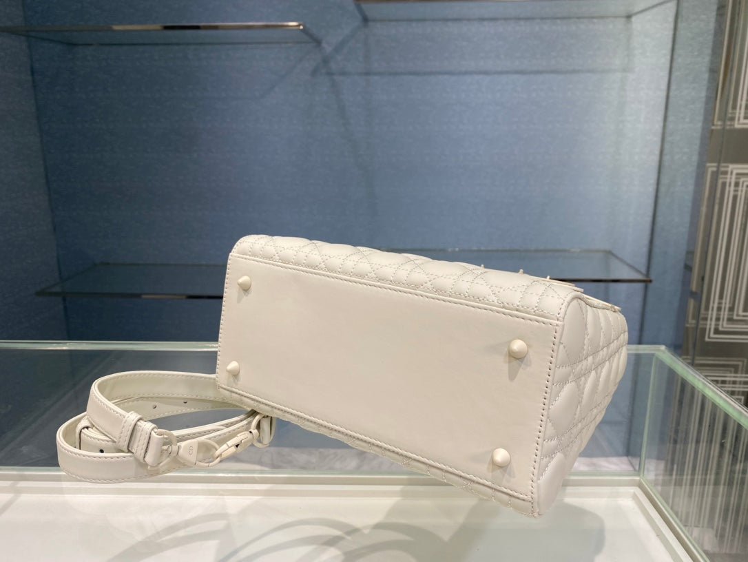 Alternative view of Dior Medium Lady 24 Matte White Calfskin Matte