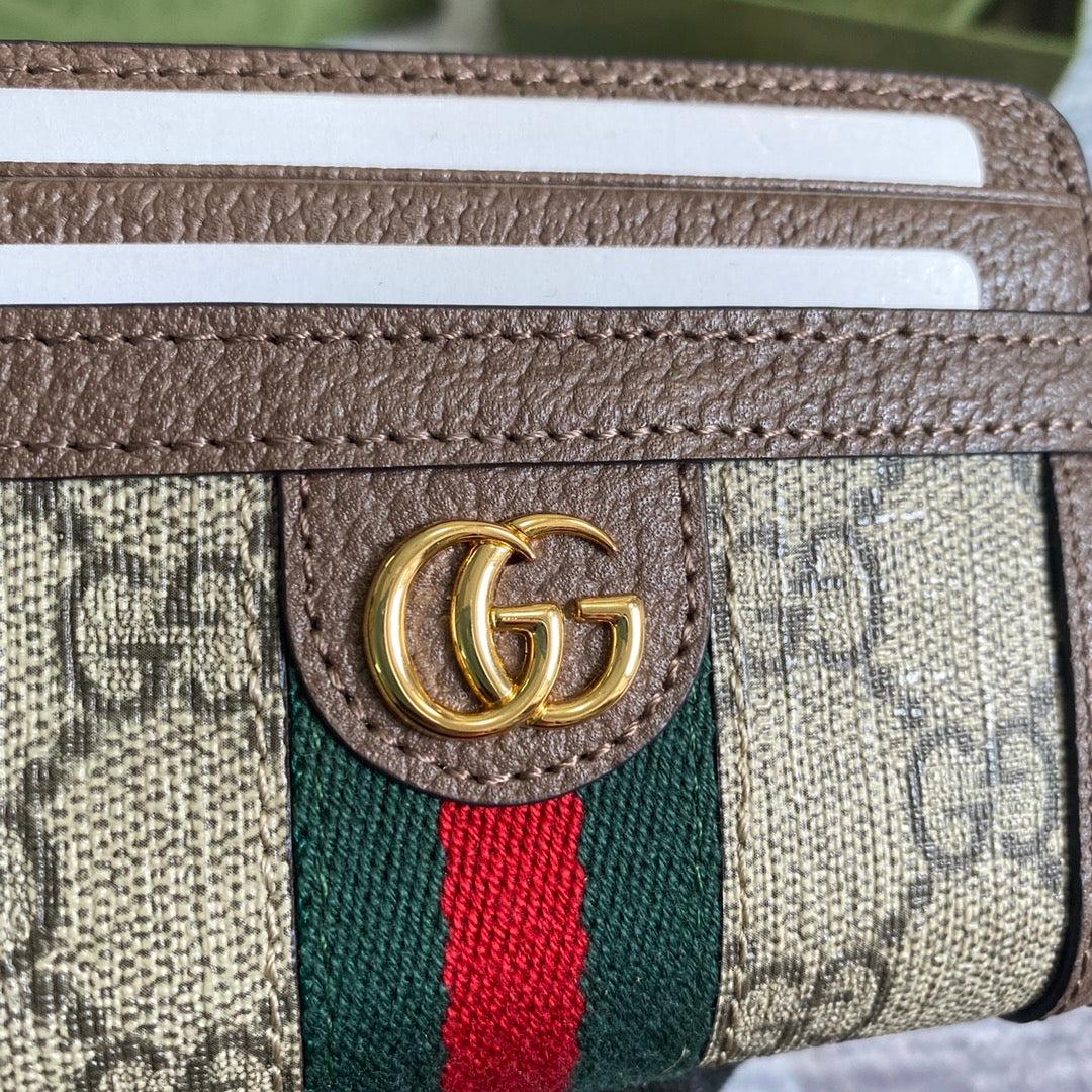 GUCCI Web Stripe Zip Card Wallet - Image 3