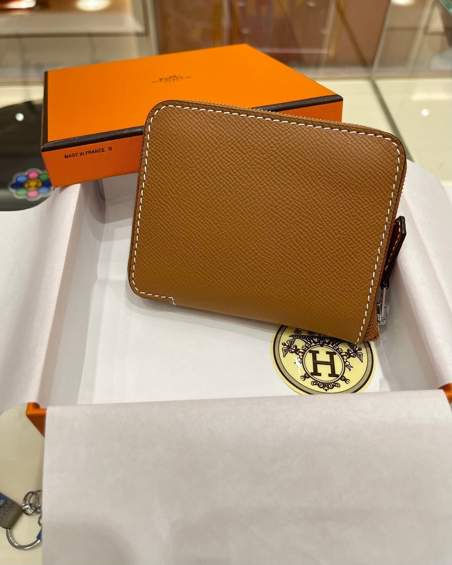 Alternative view of HERMES Compact Wallet 11.5 Tan Epsom