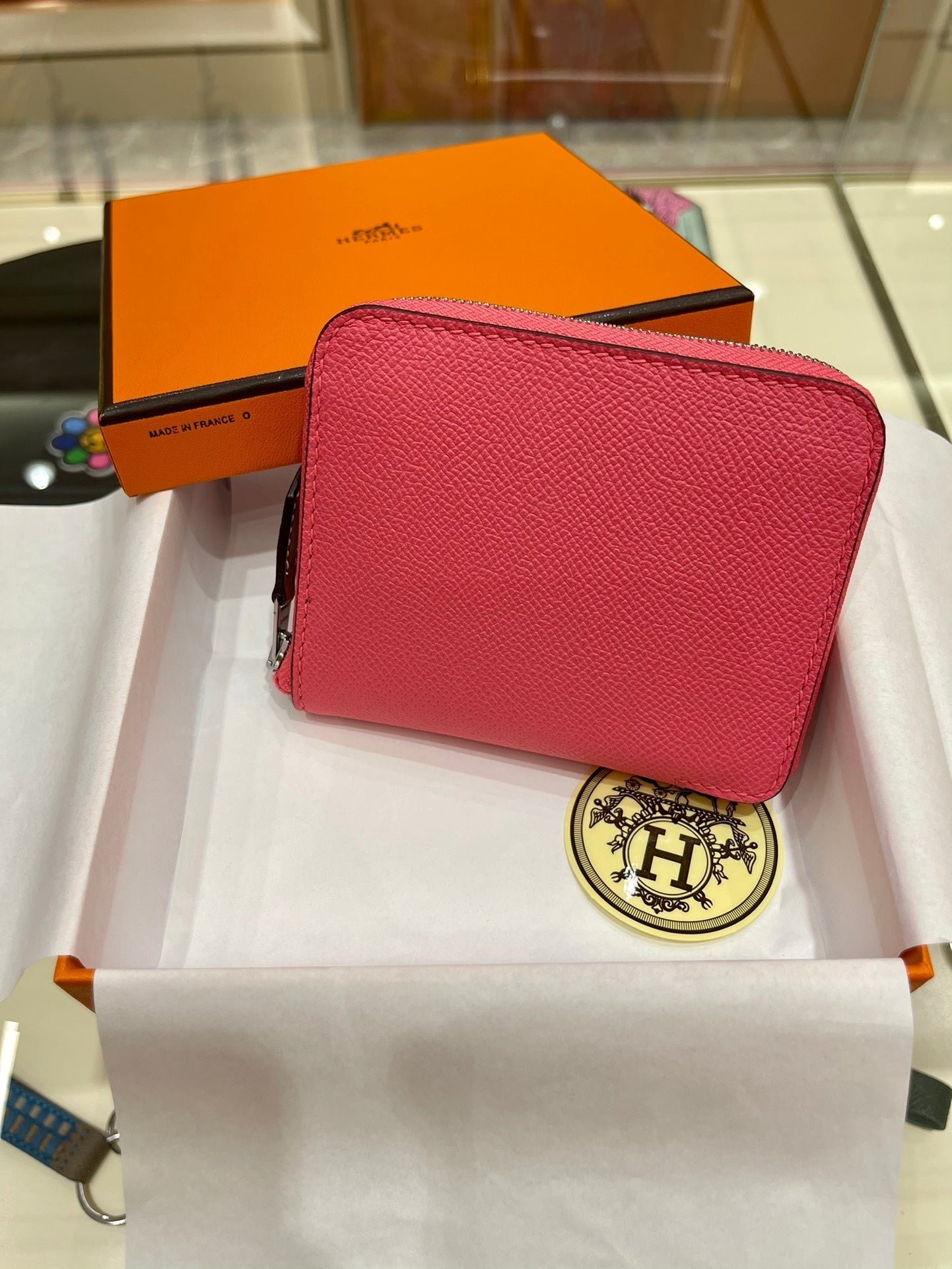 Alternative view of HERMES Compact Wallet 11.5 Dark Pink Epsom