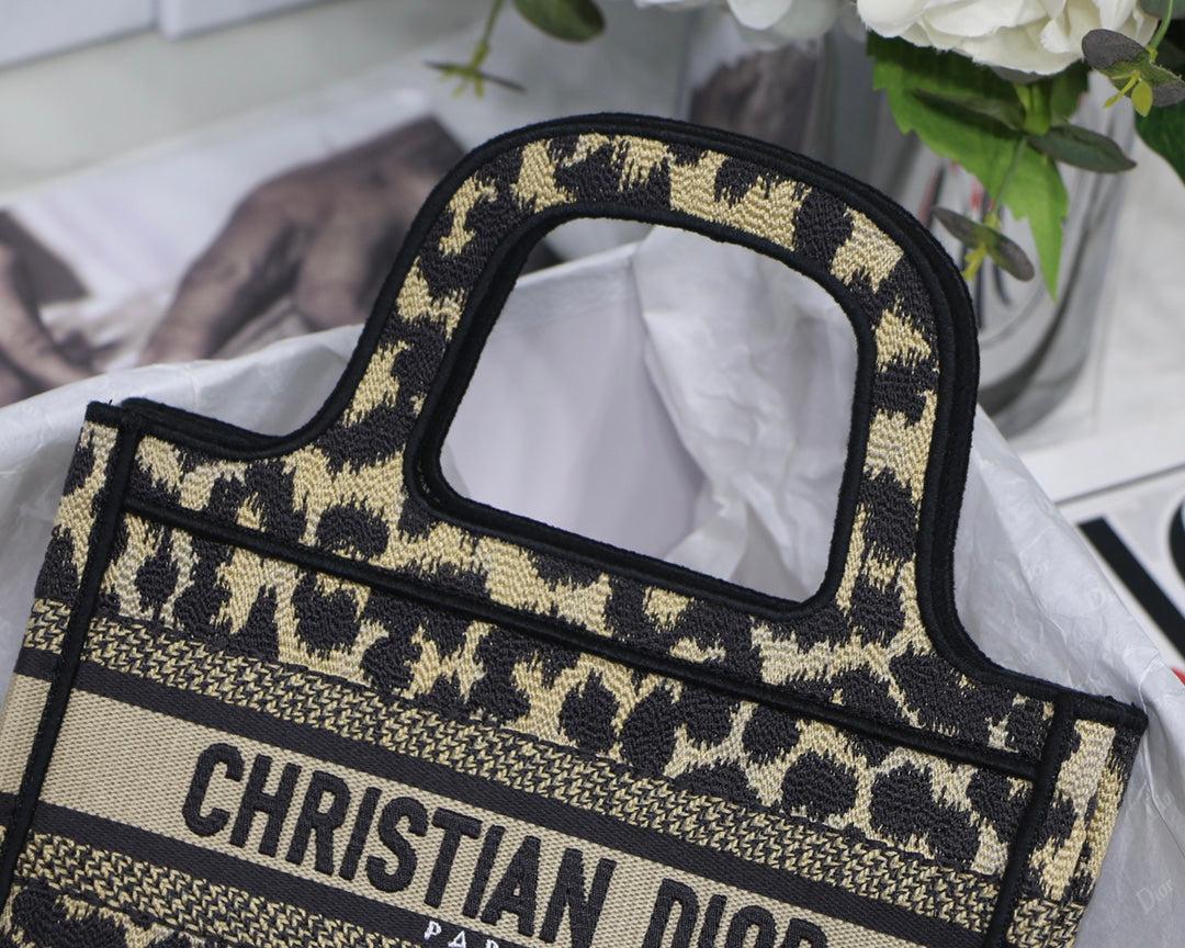 Alternative view of Dior Mini Book Tote 23 Leopard Embroidery Canvas