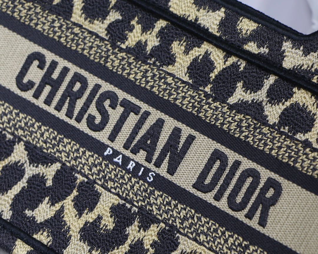 Dior Mini Book Tote 23 Leopard Embroidery Canvas - Image 9