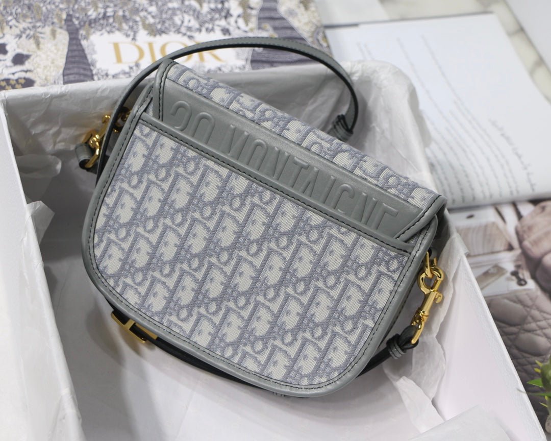 Dior Medium Bobby 22cm Grey Oblique Canvas Bag - Image 3