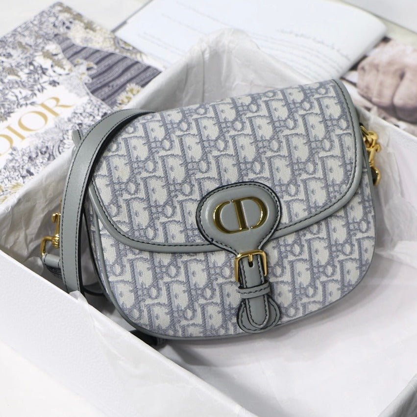 Dior Medium Bobby 22cm Grey Oblique Canvas Bag