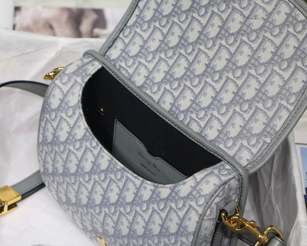 Dior Medium Bobby 22cm Grey Oblique Canvas Bag - Image 5